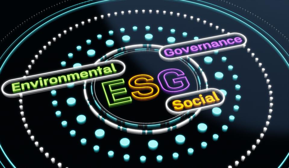 Computer screen displaying ESG concept design